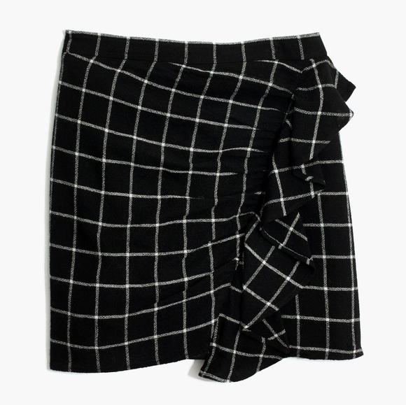 Madewell Dresses & Skirts - Madewell Windowpane Ruffle front  Skirt